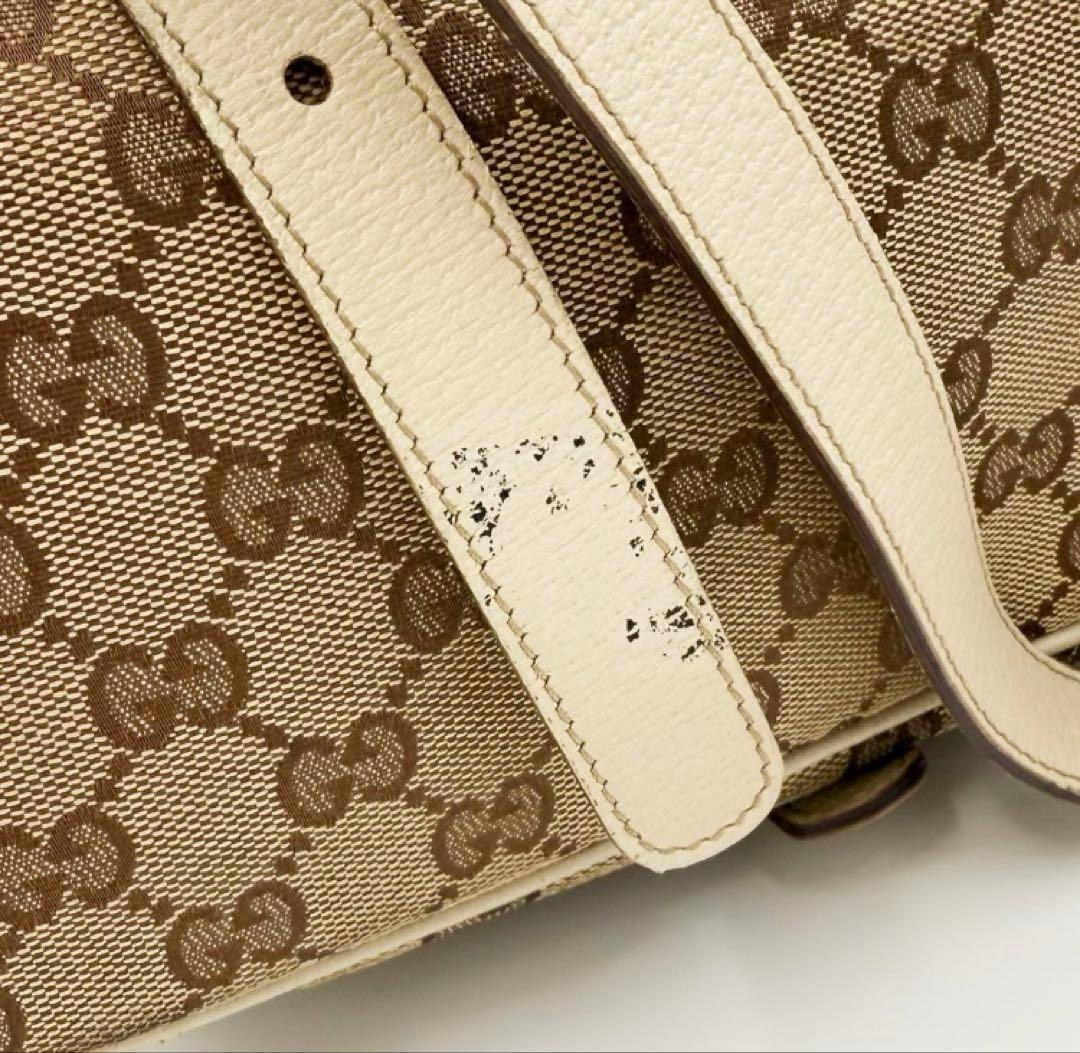 人気 GUCCI アビー GGキャンバス×レザー リュック 保存袋付き ブラウン