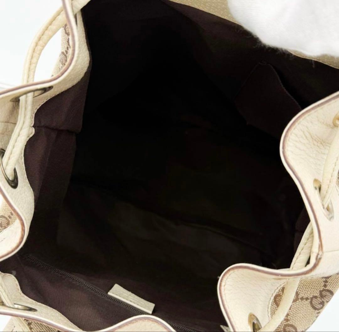 人気 GUCCI アビー GGキャンバス×レザー リュック 保存袋付き ブラウン