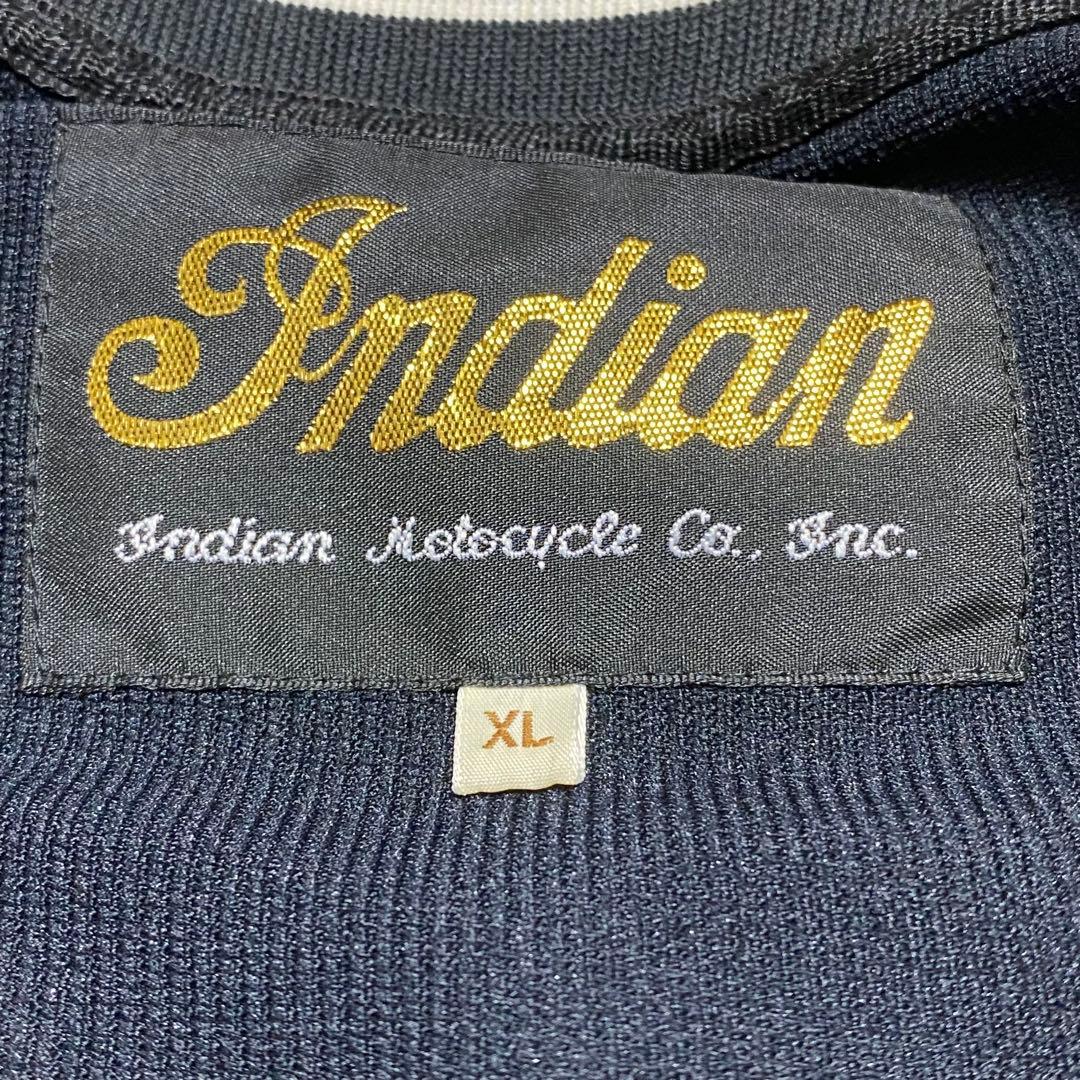 XL 希少サイズ Indian Motorcycle スタジャン 刺繍 ロゴ