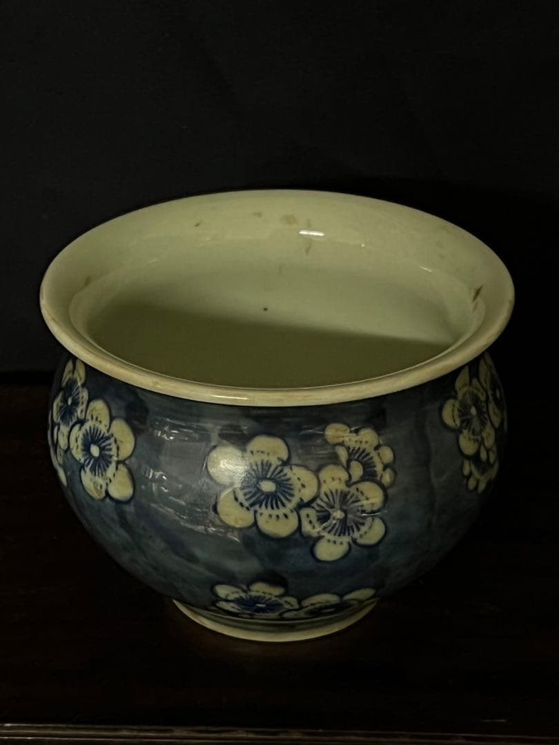 中国古美術•文房具•清時代染付水盂•在銘　：XG44-4