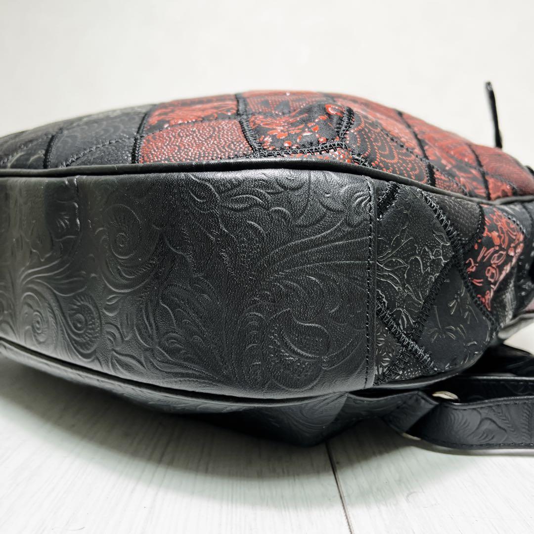 【未使用級】✨江戸三紅印傳屋 パッチワークデザイン リュック バックパック