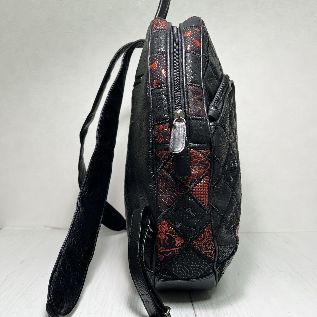 【未使用級】✨江戸三紅印傳屋 パッチワークデザイン リュック バックパック