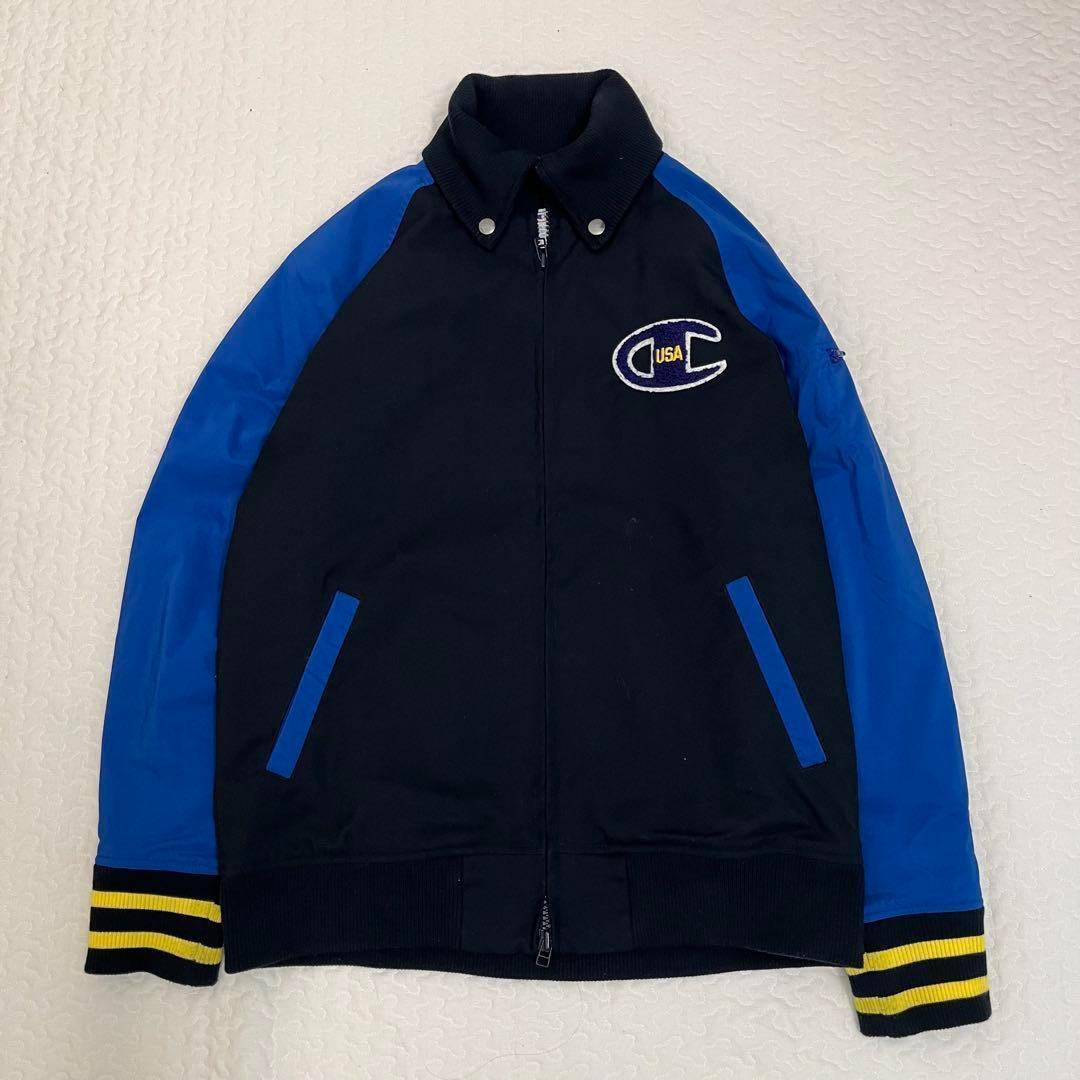 チャンピオンゴルフ ジャケット L スタジアム ブルー系 USA ロゴ 中綿