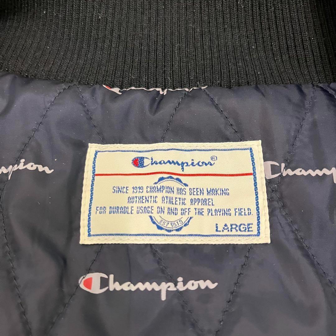 チャンピオンゴルフ ジャケット L スタジアム ブルー系 USA ロゴ 中綿