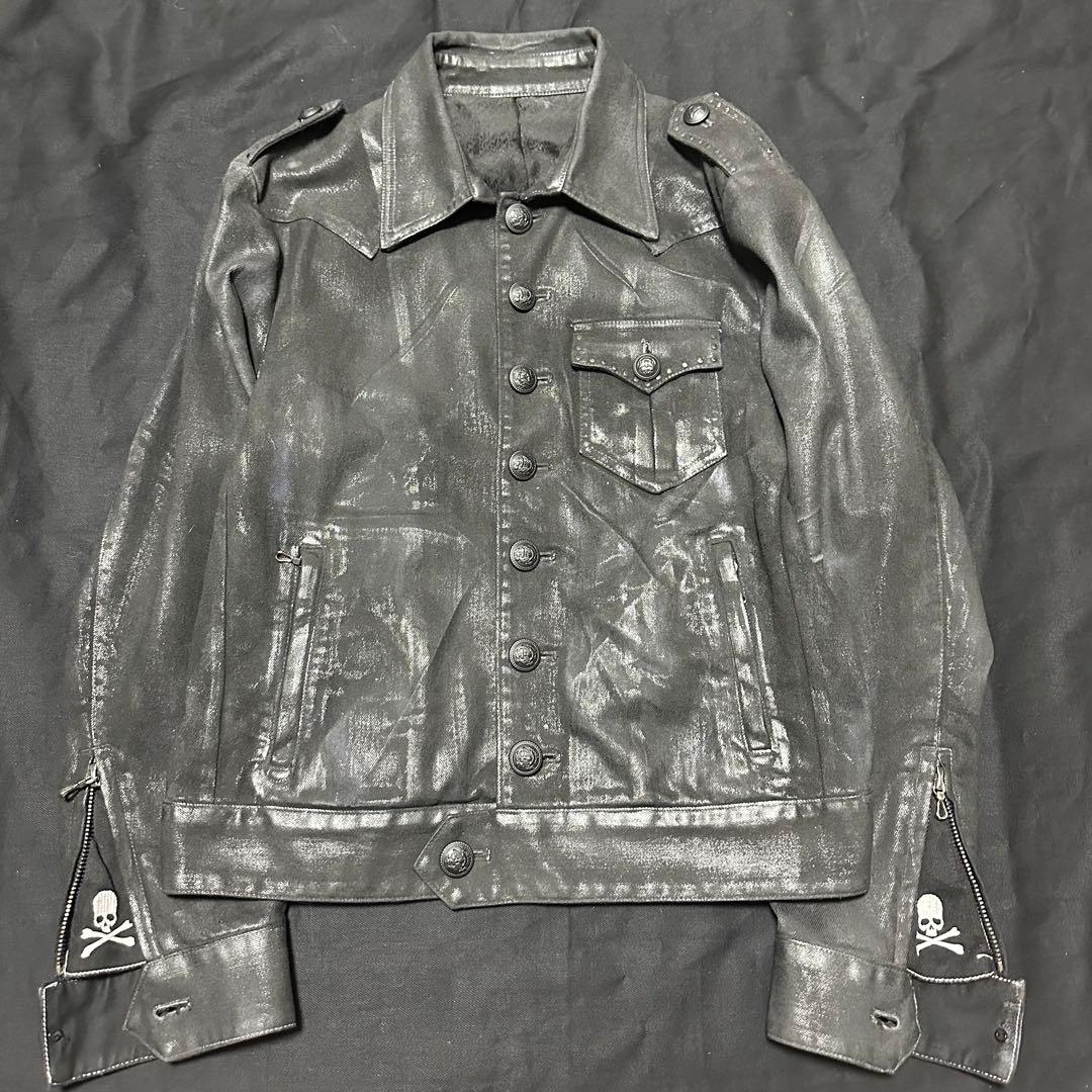 00s archive Roen コーティング デニム スタッズ ジャケット