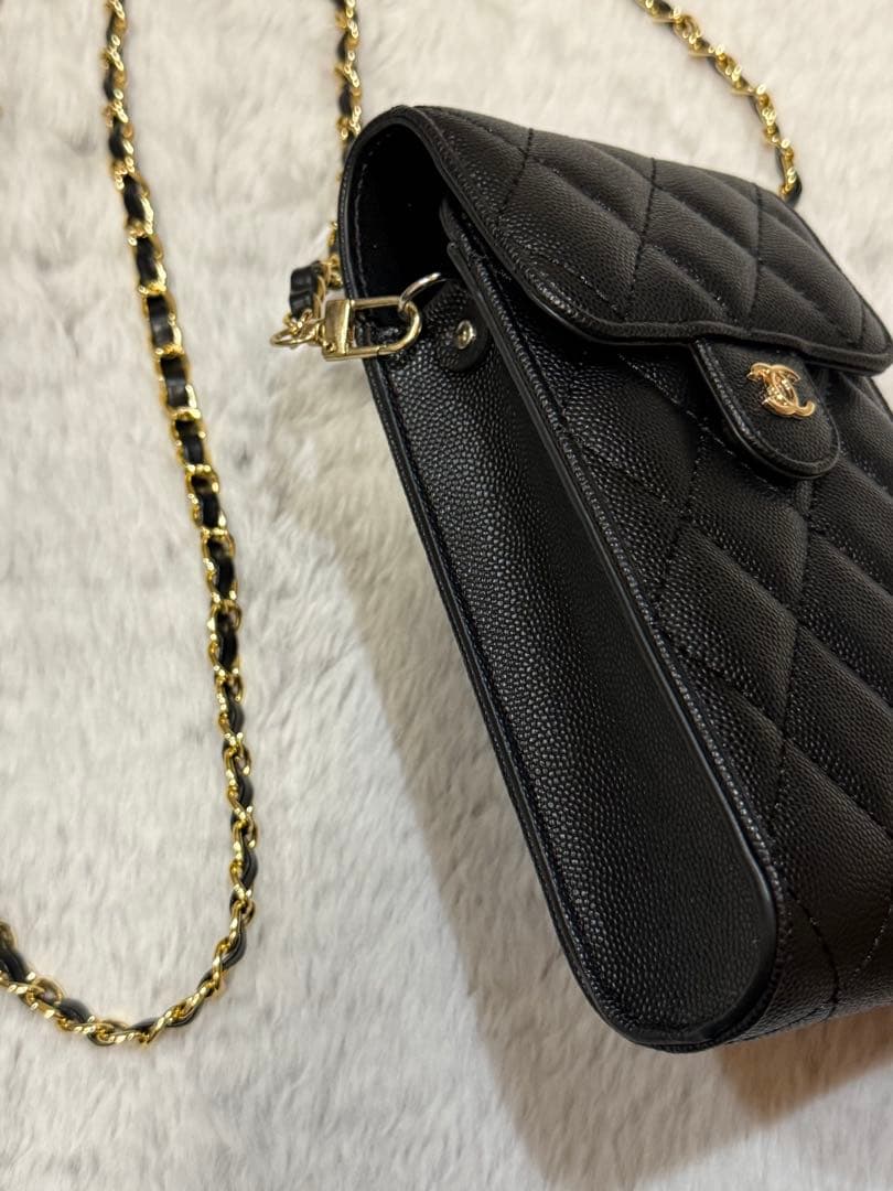 新品CHANEL シャネル ノベルティ スマホショルダー チェーンポーチ