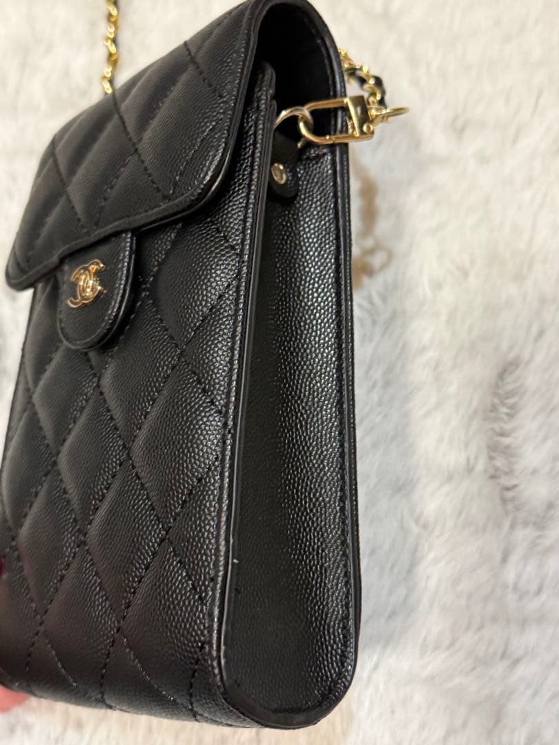 新品CHANEL シャネル ノベルティ スマホショルダー チェーンポーチ