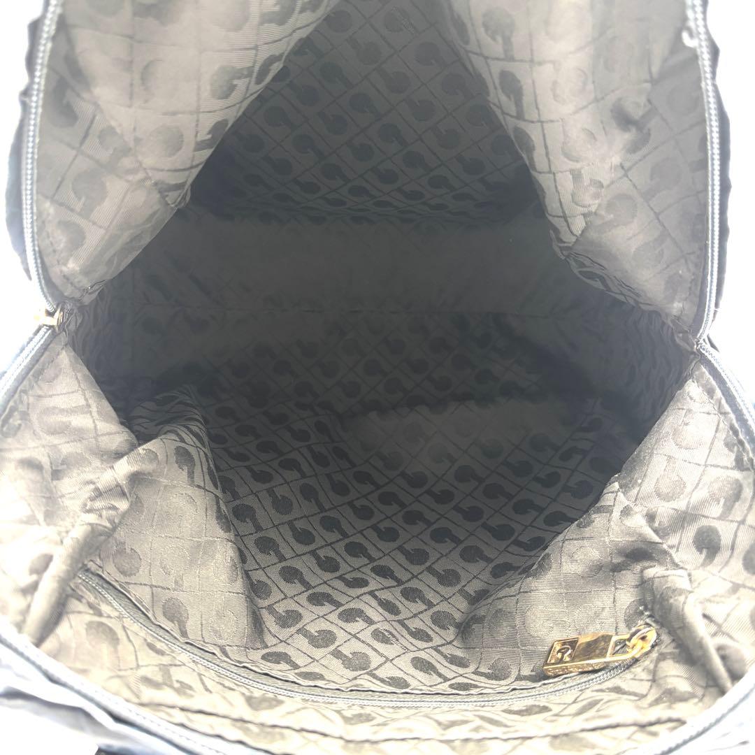 美品 ゲラルディーニ ソフティ 2way ハンドバッグ リュック 総柄 ネイビー