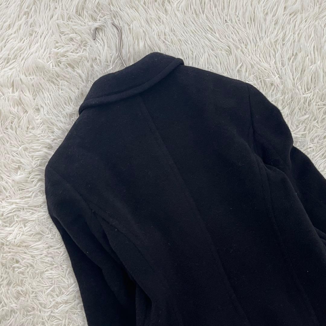 【美品】マックスマーラ ロングコート ピュアウール カシミヤ混 ダブル ブラック