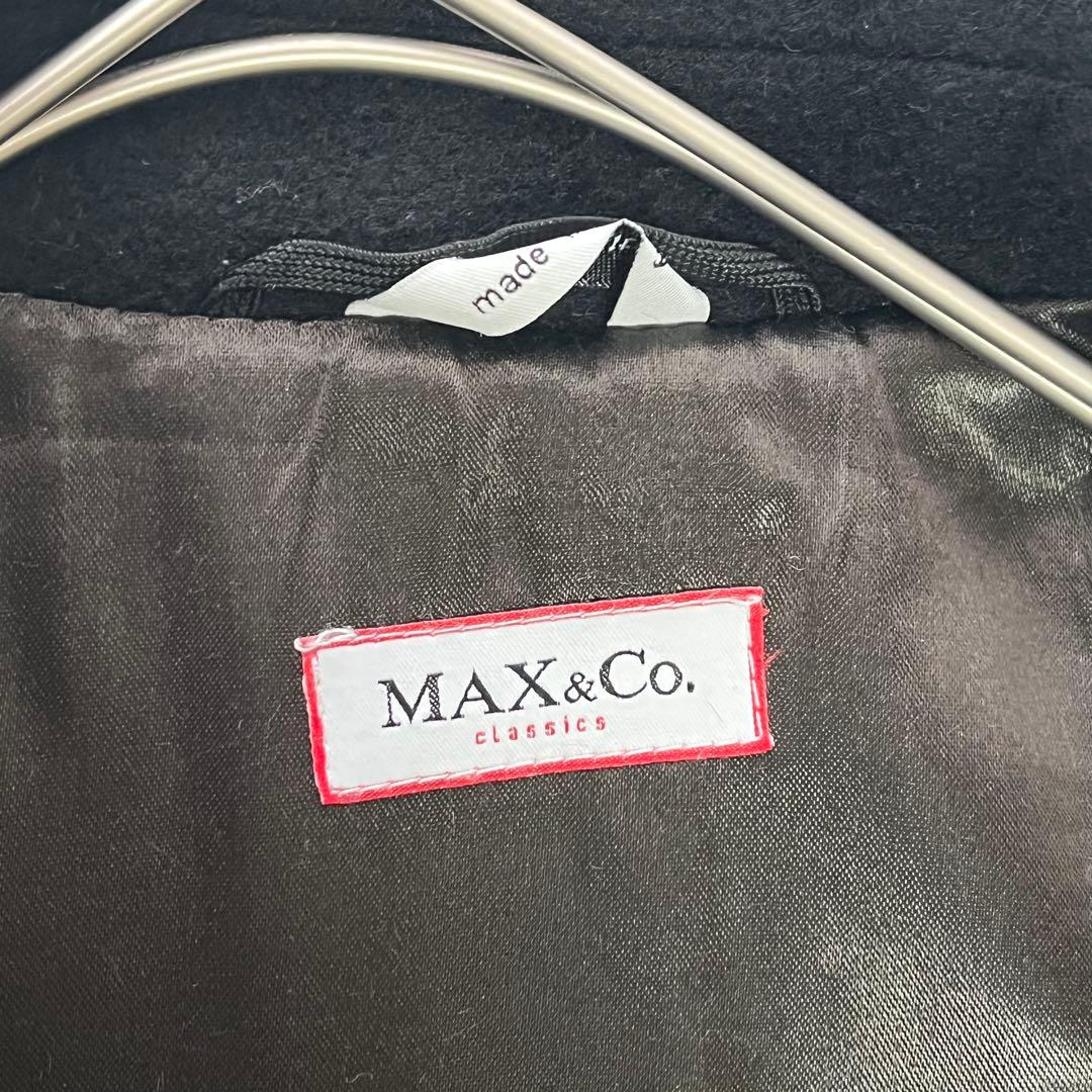 【美品】マックスマーラ ロングコート ピュアウール カシミヤ混 ダブル ブラック