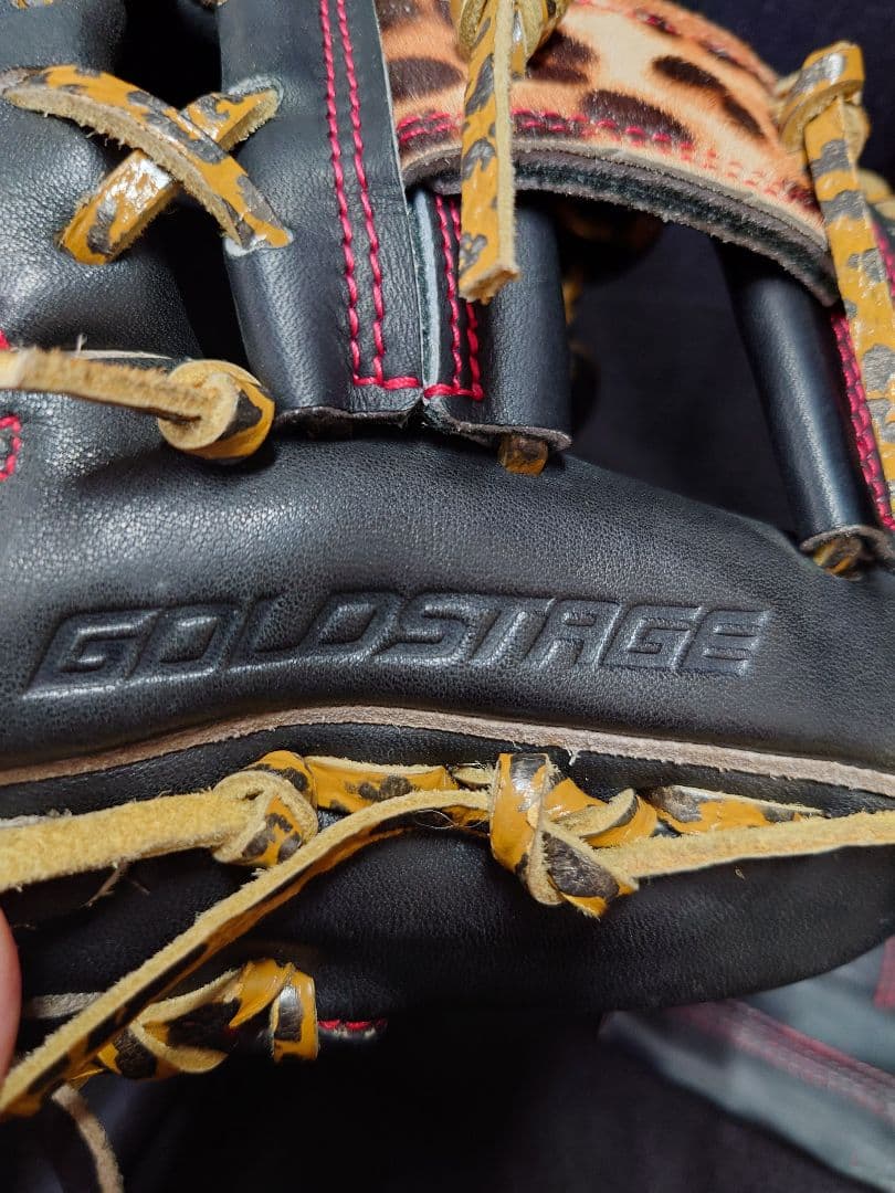 《中古》アシックスゴールドステージ軟式用 BGRFJ-S ヒョウ柄ギャル仕様