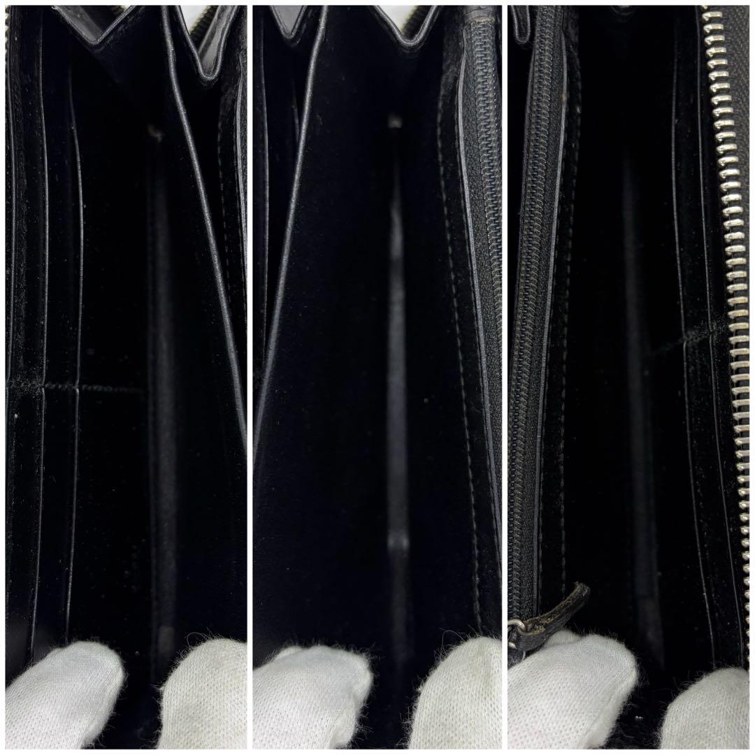 美品✨グッチ　長財布　ラウンドファスナー　GGスプリーム　インプリメ　レザー　黒