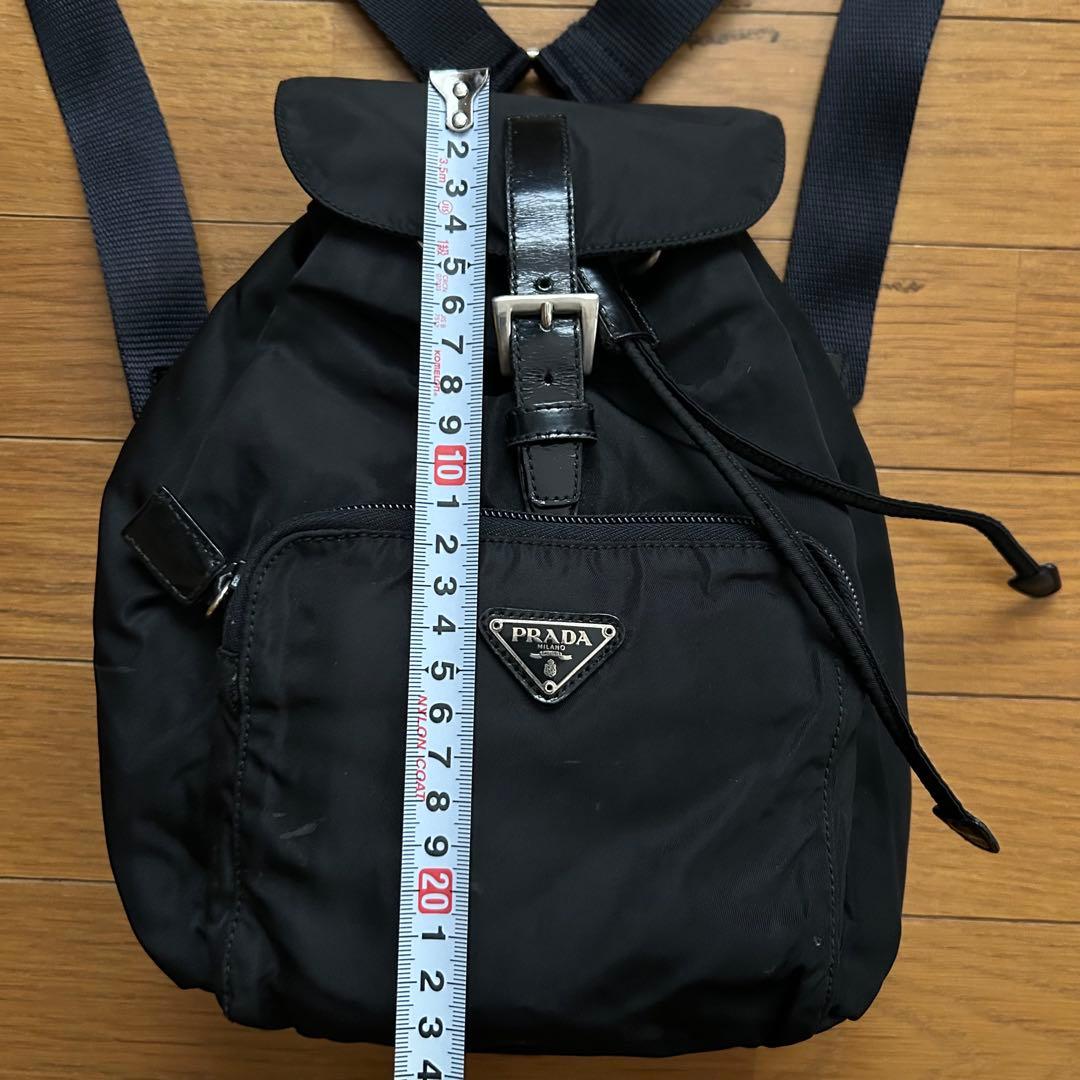 プラダ リュック バックパック 三角ロゴプレート ナイロン レザー 黒
