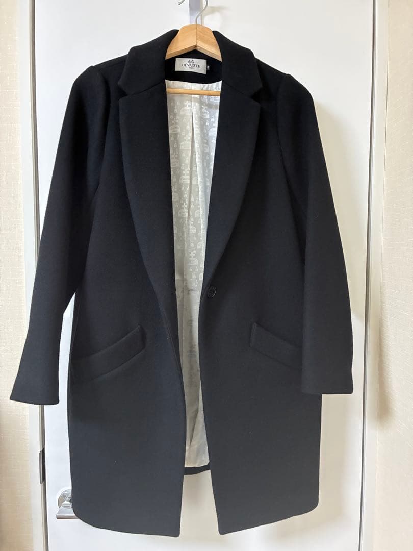 DEVASTEE【ディバステ】 チェスターコート 刺繍 レア 定価10万 黒