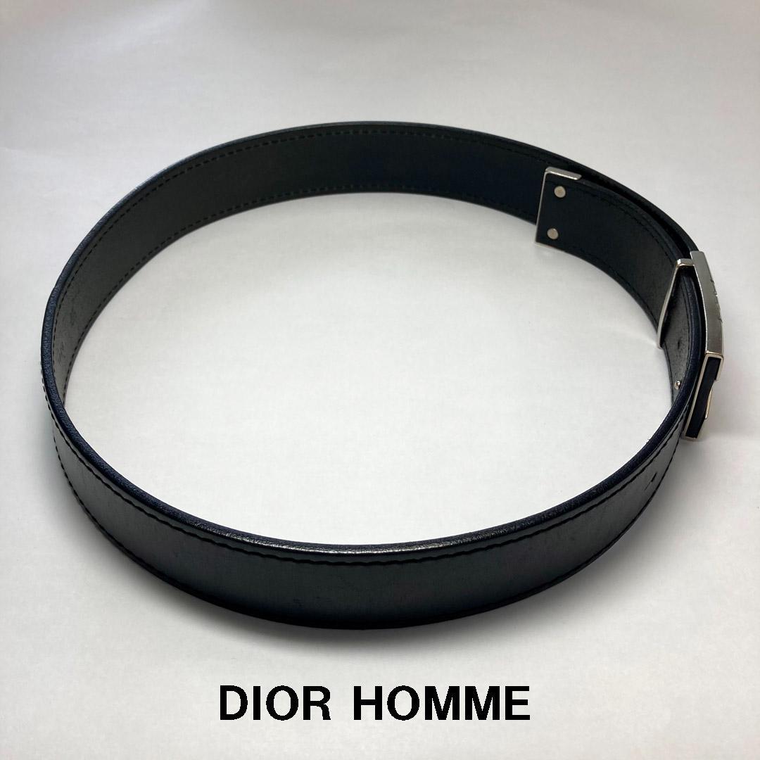 ディオールオム Dior Homme シルバーロゴバックルベルト 85 エディ期