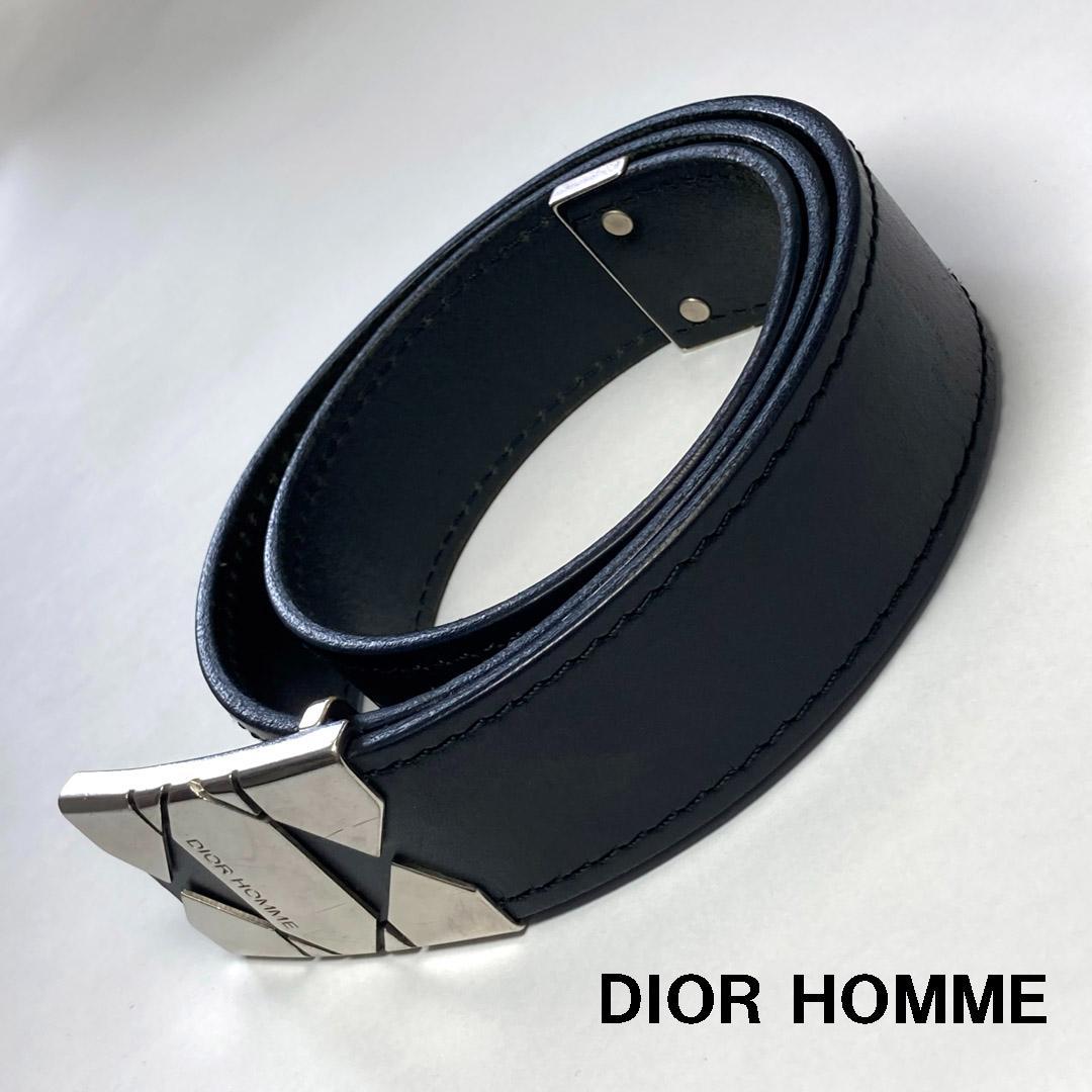 ディオールオム Dior Homme シルバーロゴバックルベルト 85 エディ期