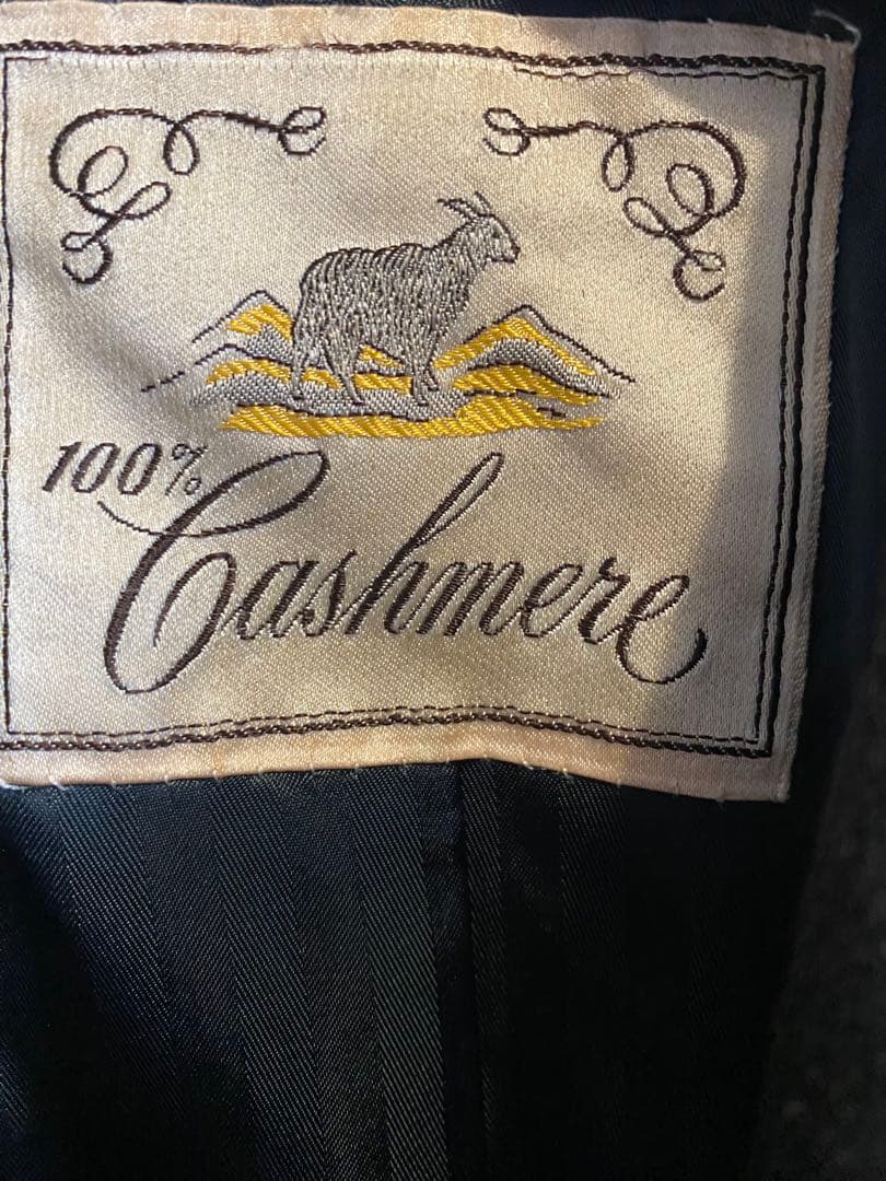 60年代 vintage100%カシミヤ コート ダブルブレスト　　ブラック