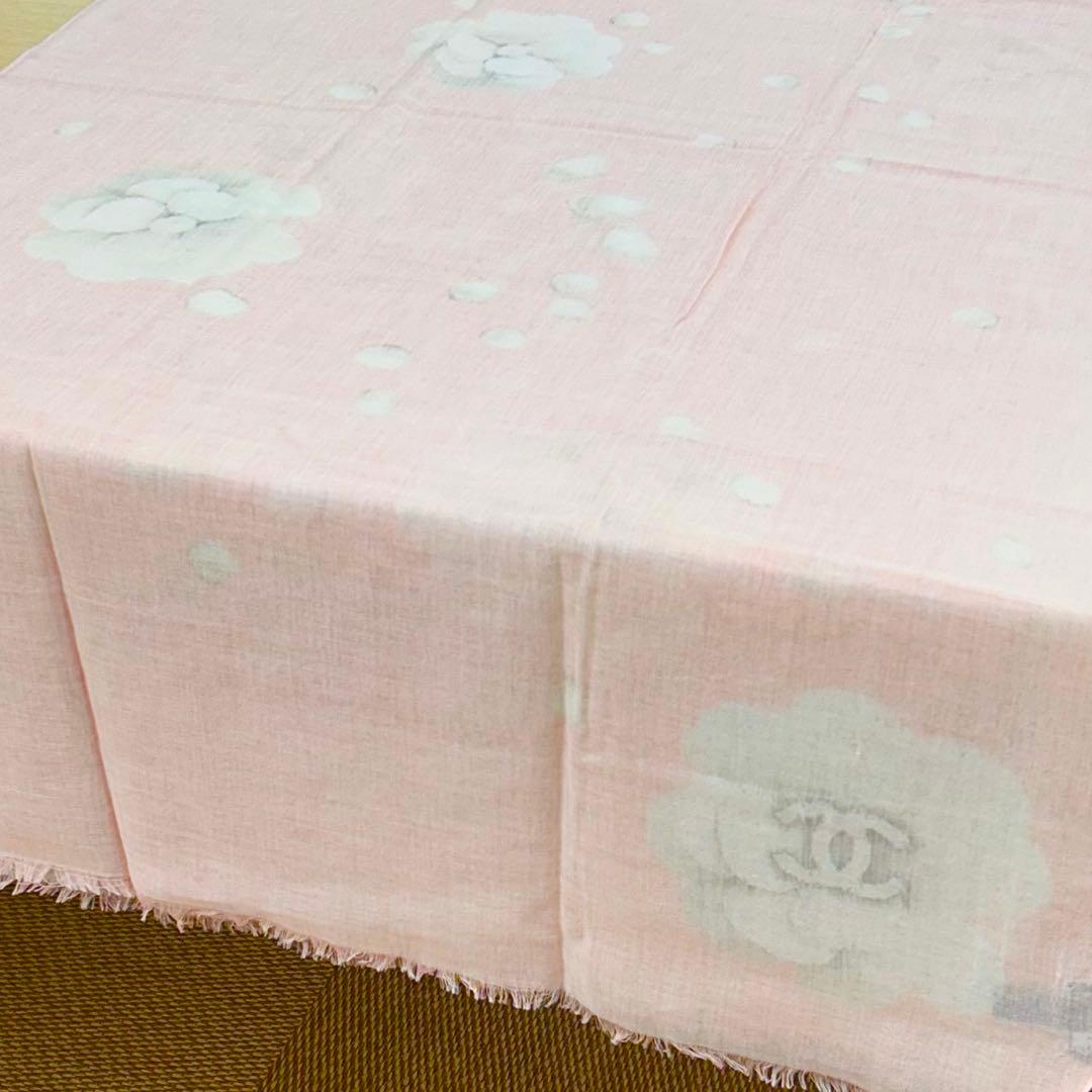 【新品同様】正規店購入品 シャネル カメリア ストール カシミヤ シルク ピンク