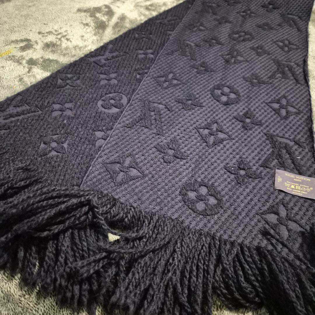 Louis Vuitton ブラック WOOLマフラー　使用回数20回程度