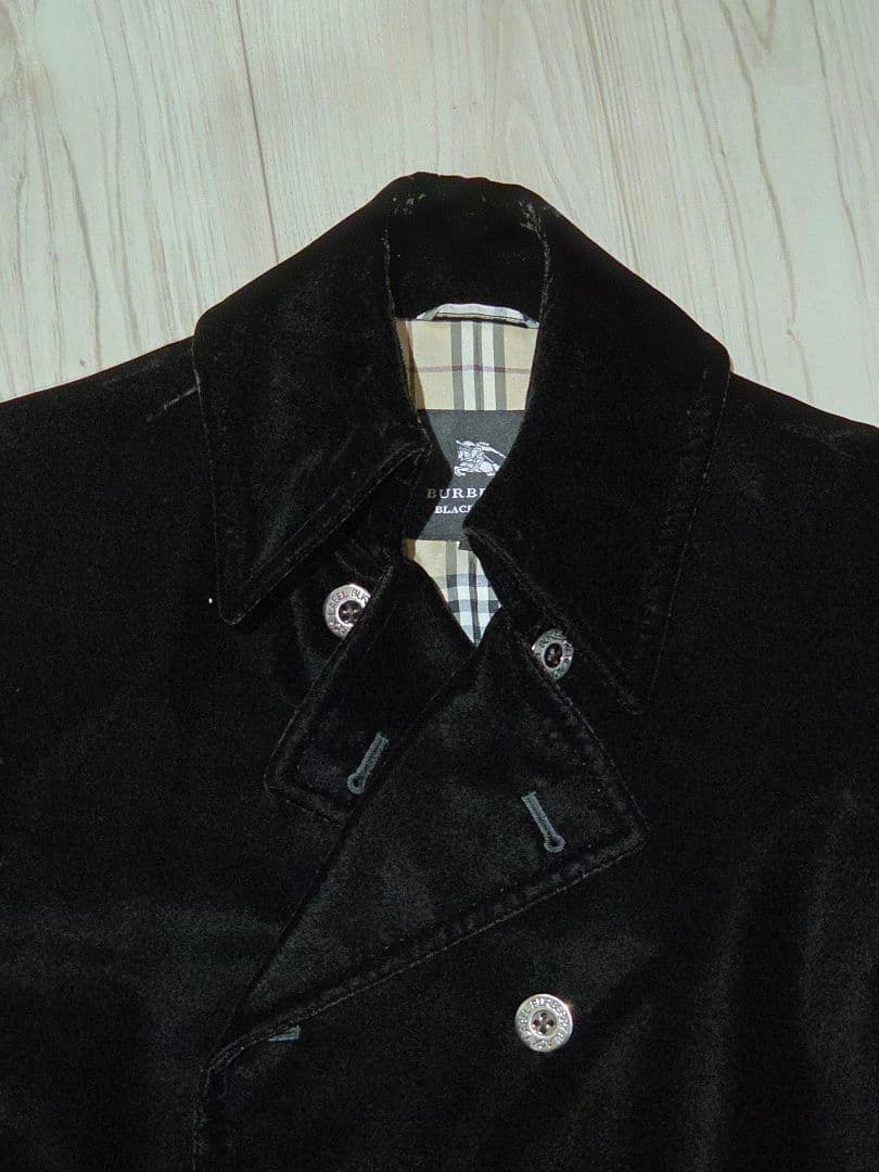 BURBERRY BLACK LABEL ベロアコート L ブラック 美品