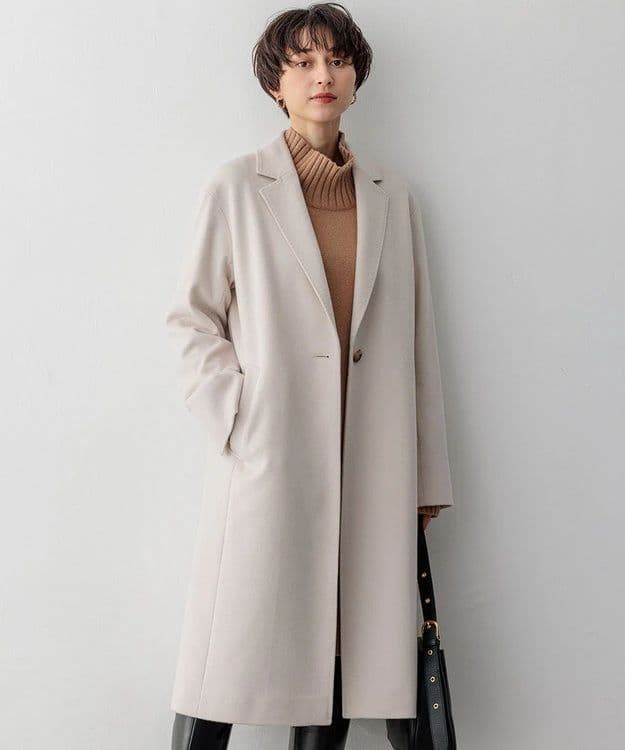 美品♪23区 滝沢眞規子さん ウールカシミヤビーバー チェスターコート 40