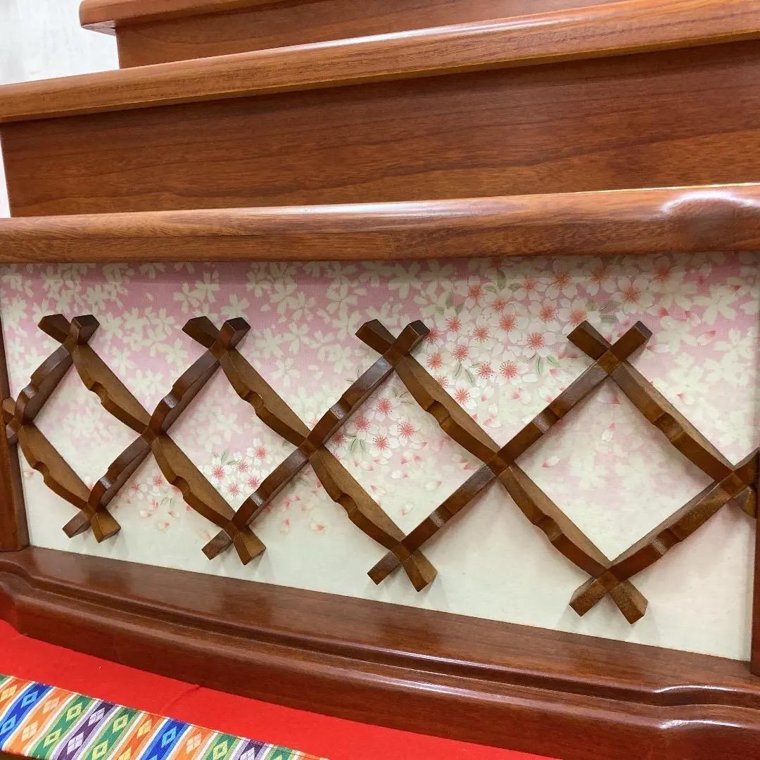 C8 訳あり特価！　台屏風のみ　高級木製三段　巾90㎝位　ひな人形段