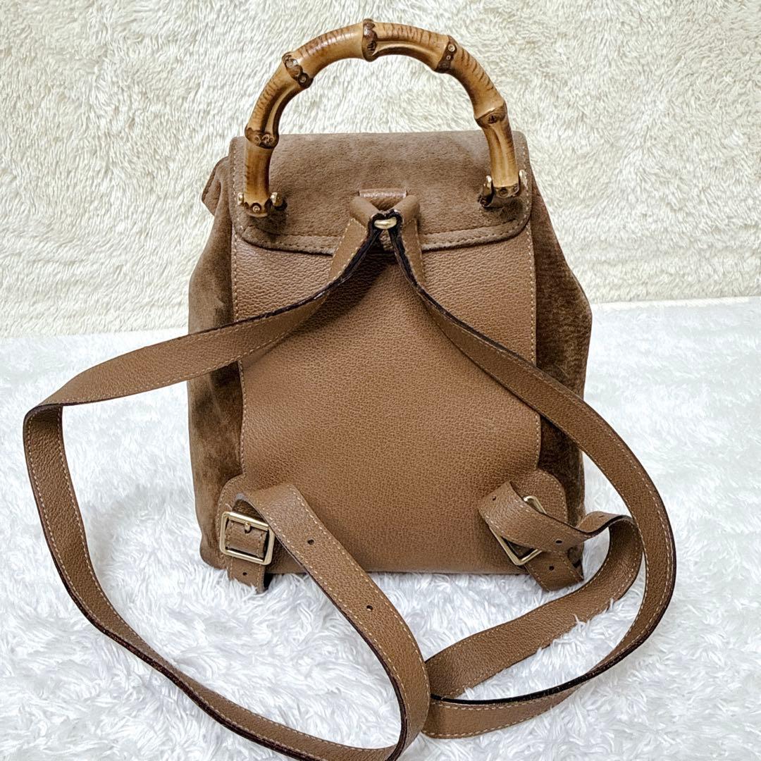 良品✨ GUCCI グッチ バンブー ミニ リュック スエード ブラウン