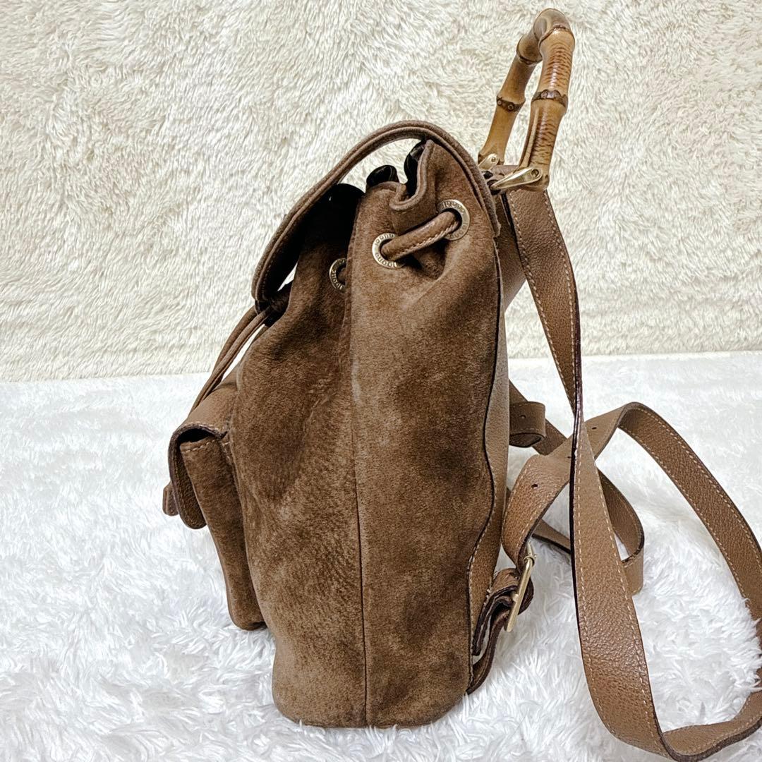 良品✨ GUCCI グッチ バンブー ミニ リュック スエード ブラウン