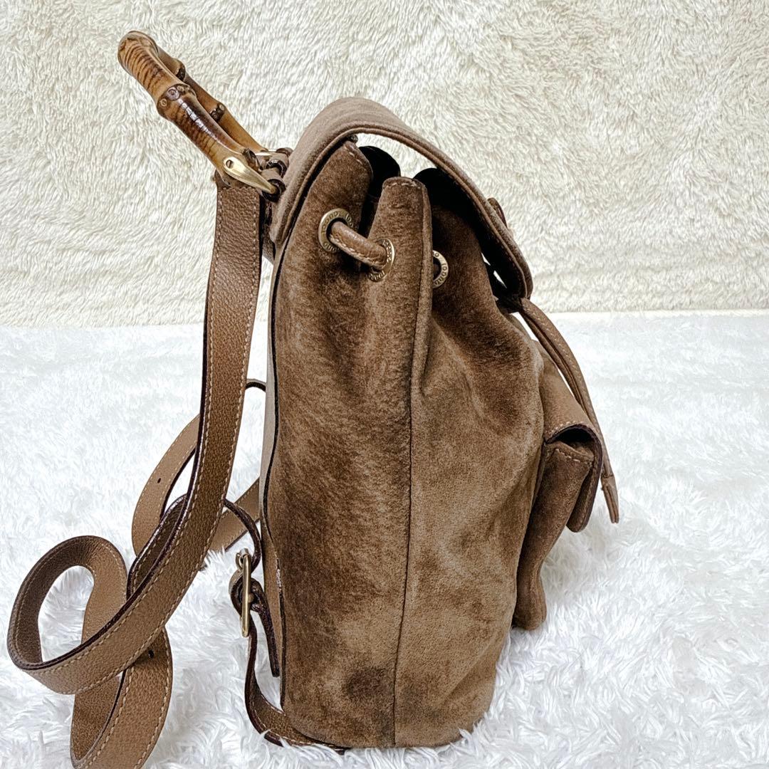 良品✨ GUCCI グッチ バンブー ミニ リュック スエード ブラウン