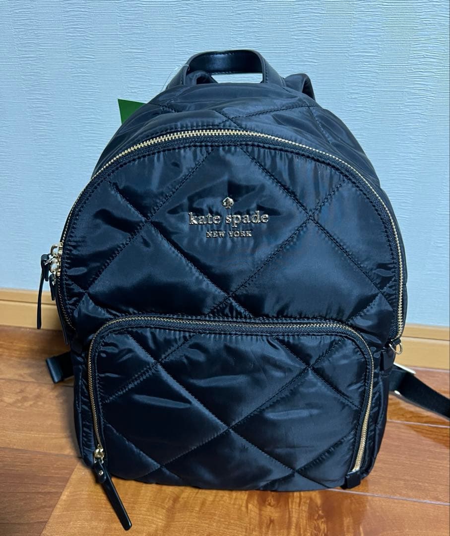 ［新品］kate spade new york キルティングバックパック 黒