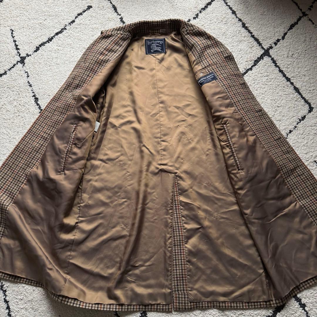burberrys カシミヤ混　バルマカンコート　ガンクラブチェック　Mサイズ
