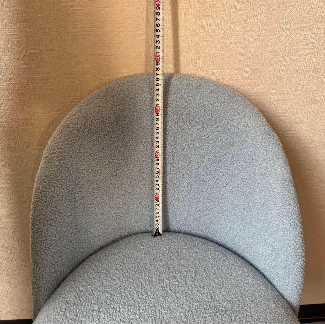 水色 布地 アーチ型 ダイニングチェア(二個セット)