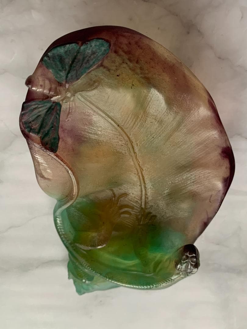 ✨SALE✨硝子製蜥蜴トレー(オブジェ)　アンティークドーム・ナンシー　フランス