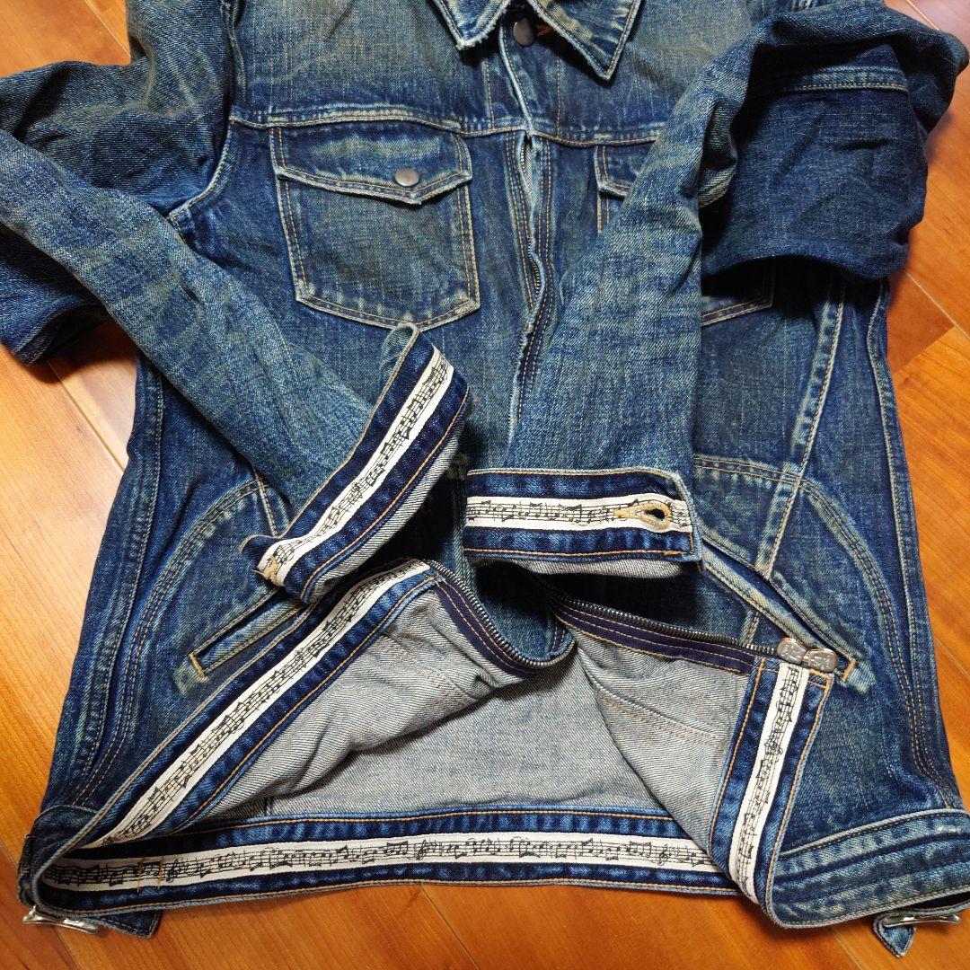 ナンバーナイン　音符デニムジャケット　ジッポ跡　宮下期　Gジャン