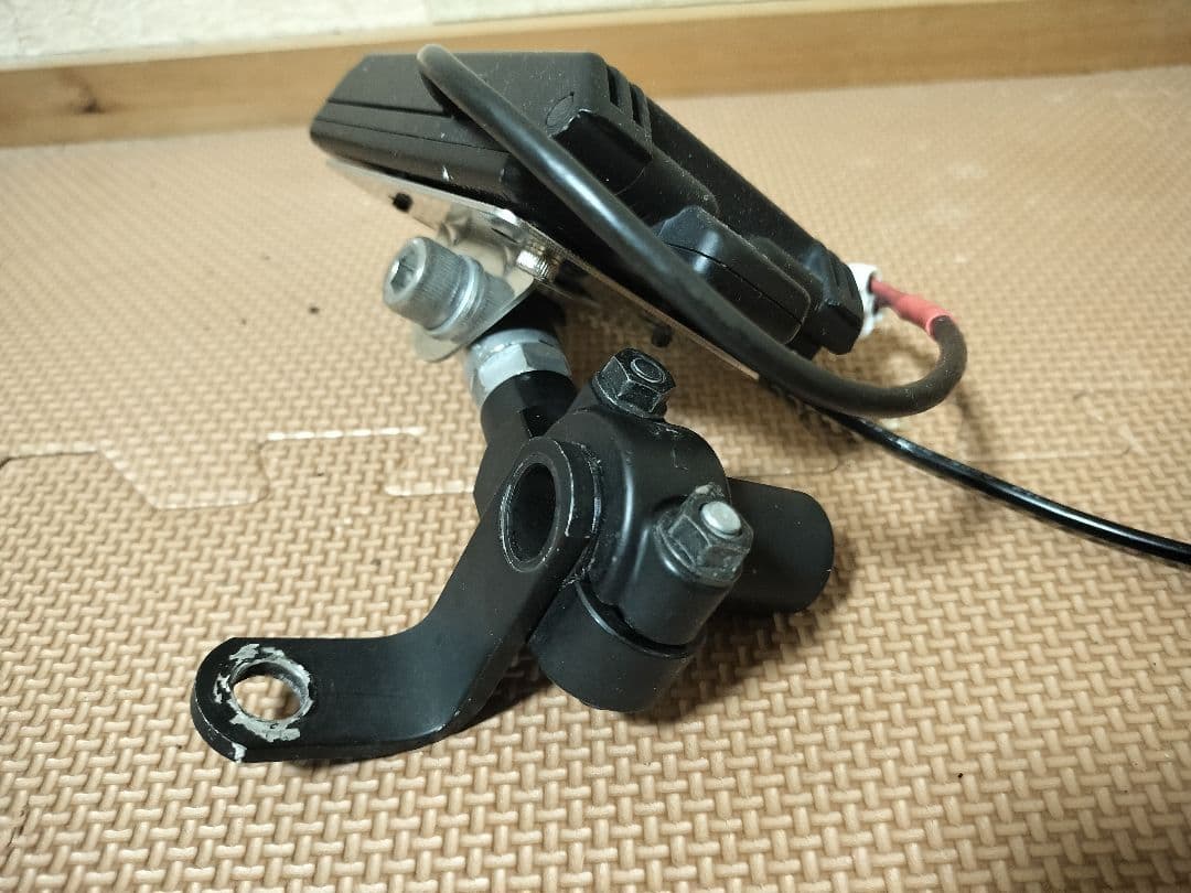 JRM-12　USB仕様+車載マウントステー付　バイクETC一体型　クランプバー