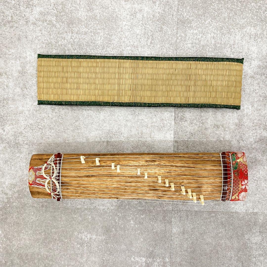 ミニ琴 全長約42cm 短琴 和楽器 13弦 お筝 お琴 お琴の手引き 爪付き