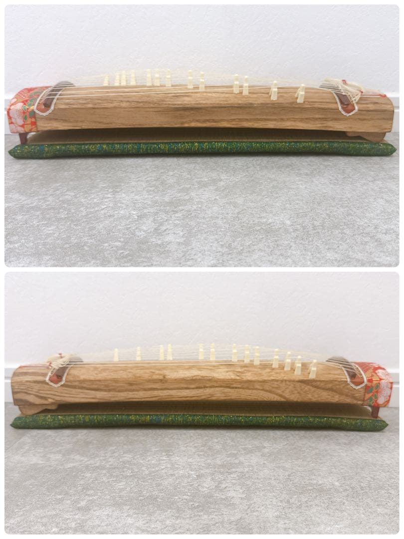 ミニ琴 全長約42cm 短琴 和楽器 13弦 お筝 お琴 お琴の手引き 爪付き