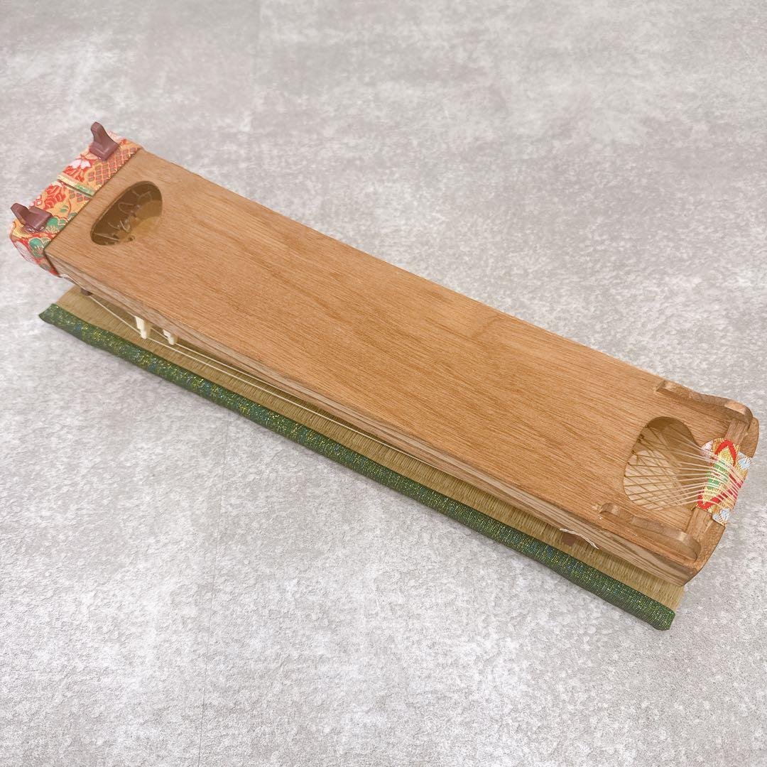 ミニ琴 全長約42cm 短琴 和楽器 13弦 お筝 お琴 お琴の手引き 爪付き