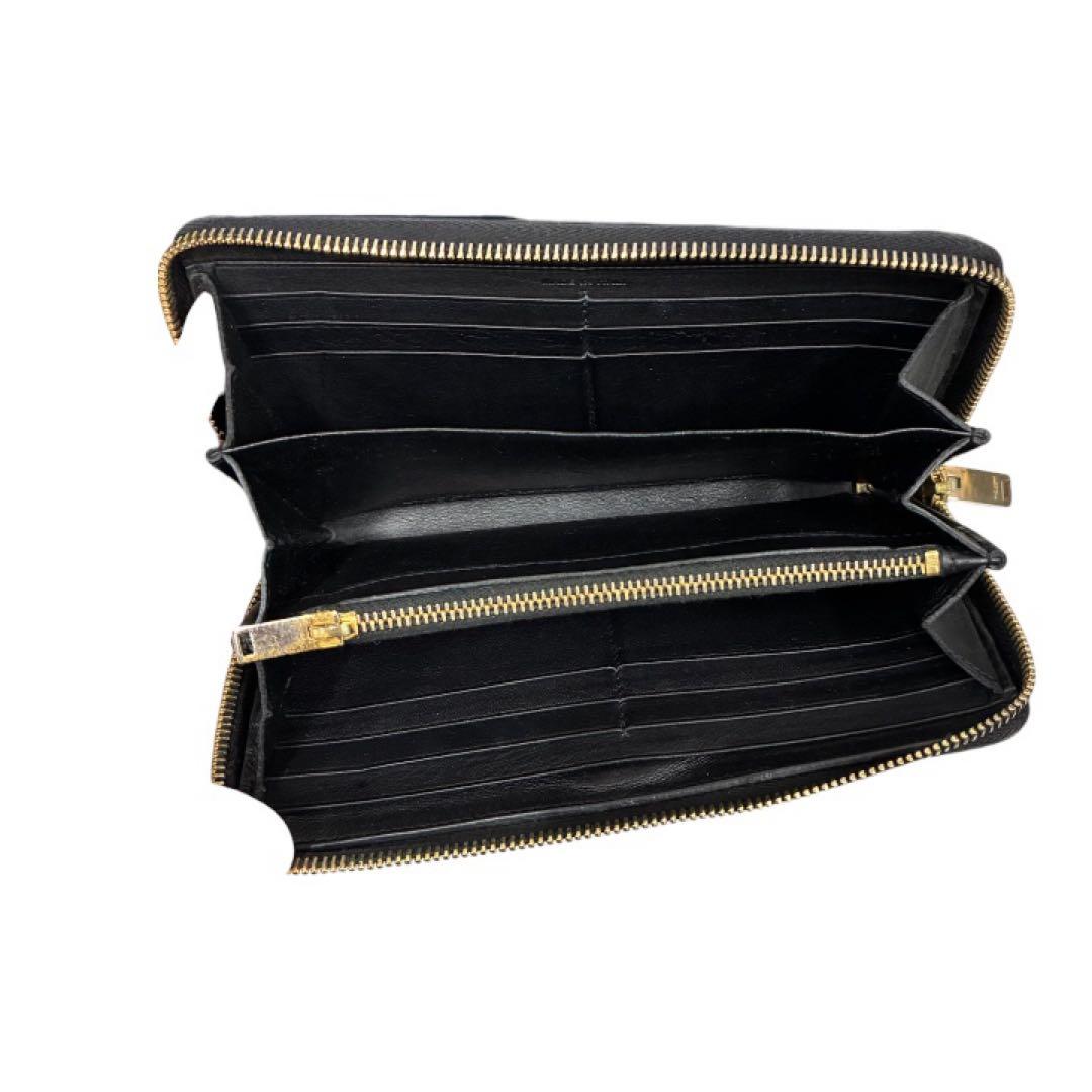 サンローラン YSLロゴ 長財布 レザー ラウンドファスナー