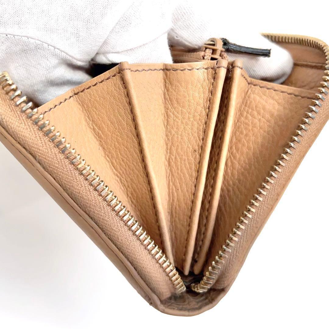 グッチ 長財布 ソーホー インターロッキング 革 ラウンドファスナー ベージュ