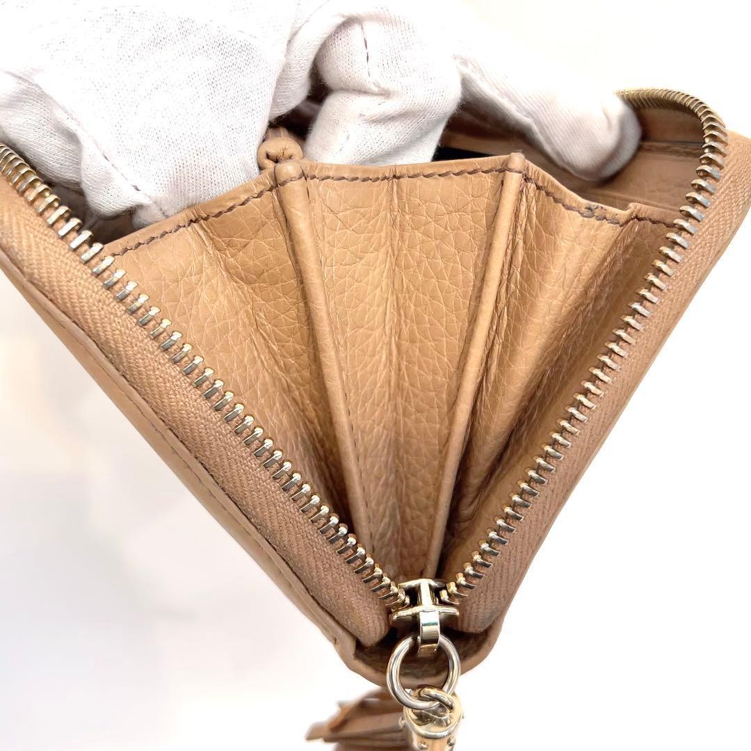 グッチ 長財布 ソーホー インターロッキング 革 ラウンドファスナー ベージュ