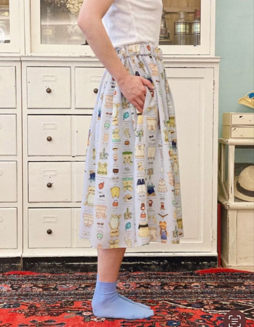 yukiemon／ユキエモン★テキスタイル丈長スカート（着せ替え）