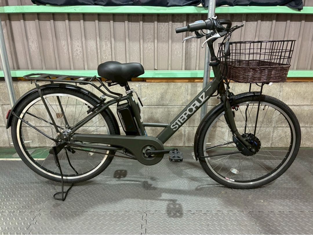 №8408 電動自転車 ブリヂストン　ステップクルーズ　26インチ カーキ