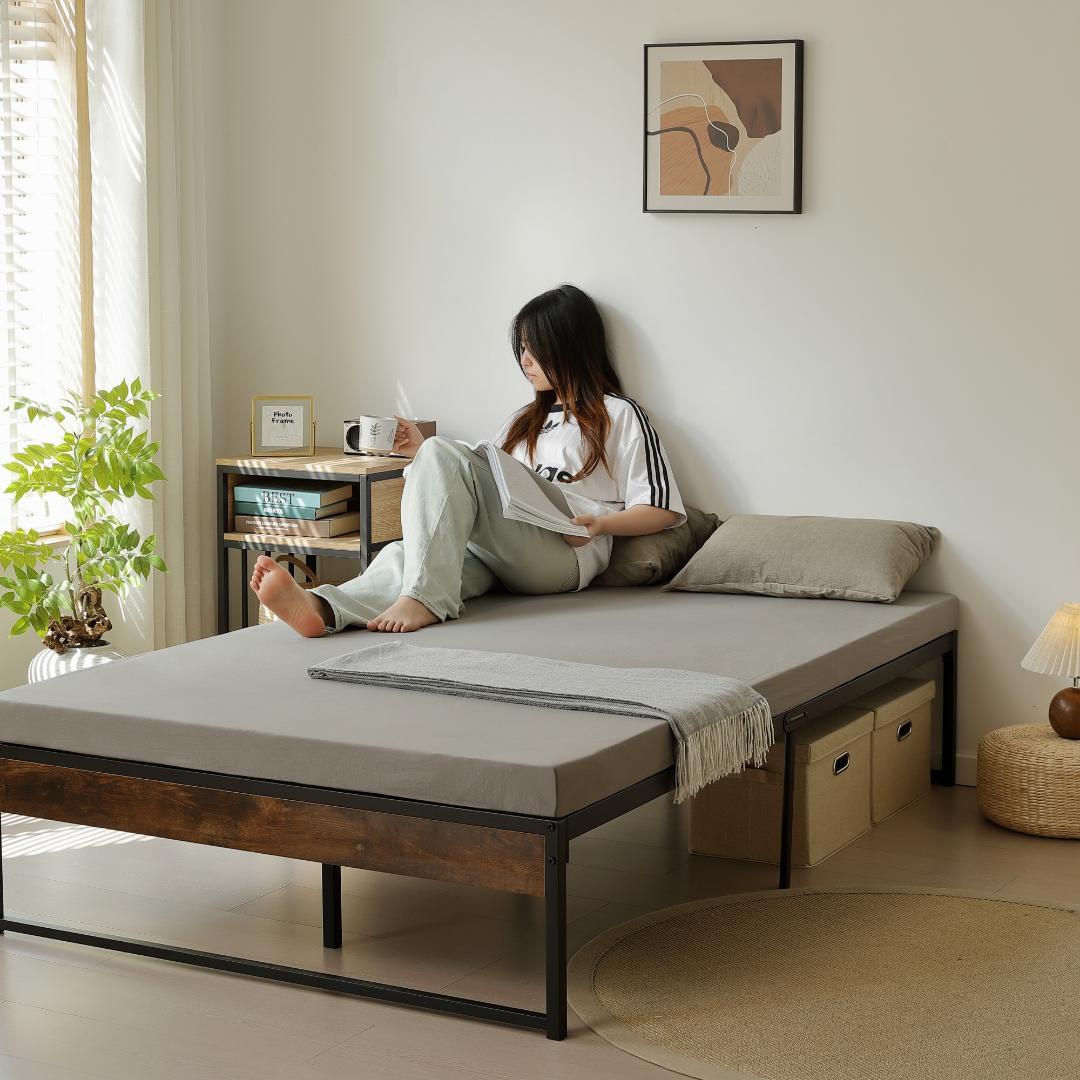 【ダブル D】ベッドフレーム パイプベッド ベッド パイプ 木 シングルベッド