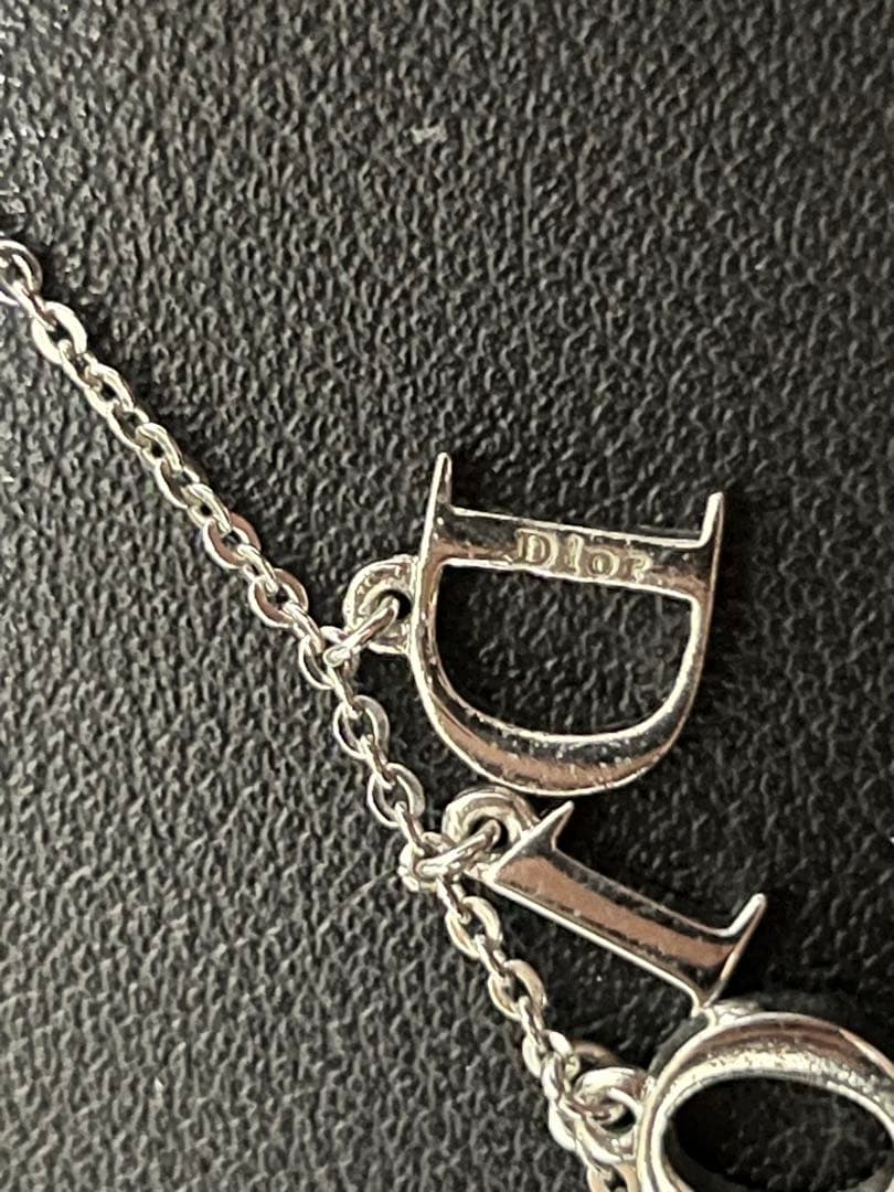 Dior ロゴ シルバーブレスレット ラインストーン【美品】