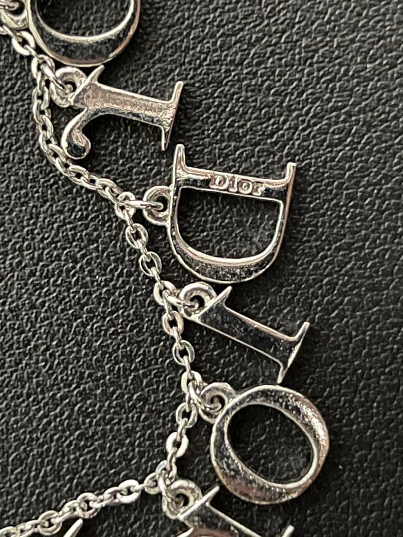 Dior ロゴ シルバーブレスレット ラインストーン【美品】