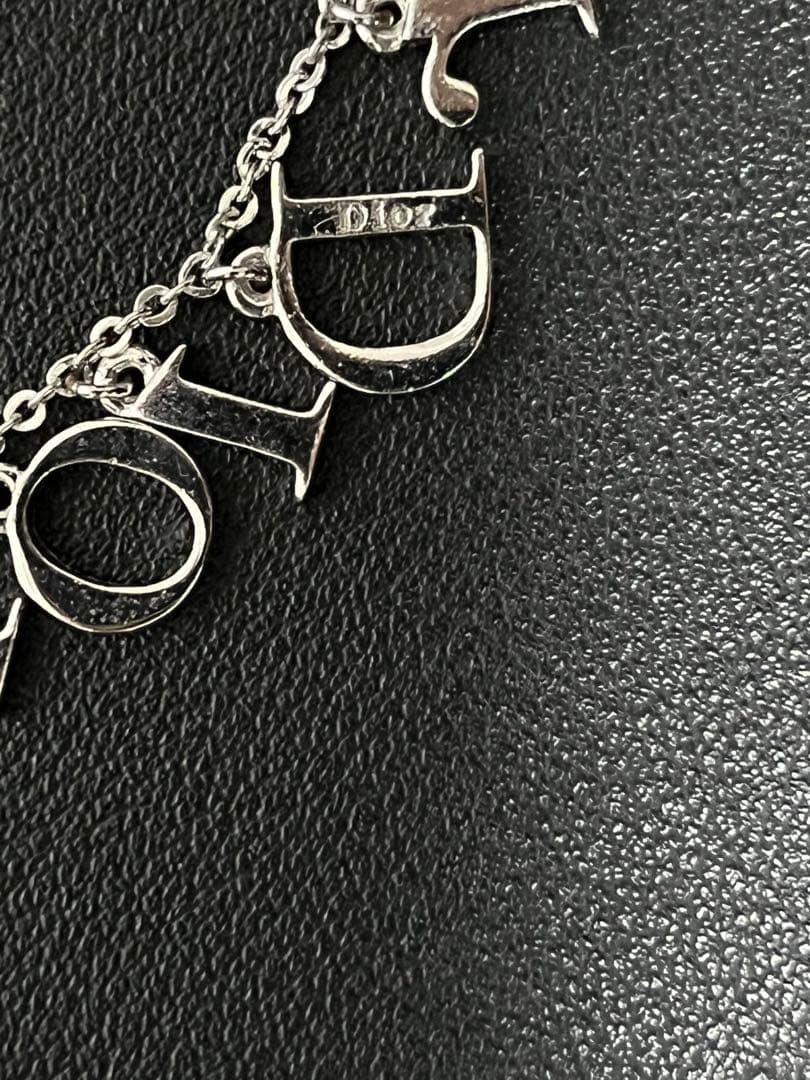 Dior ロゴ シルバーブレスレット ラインストーン【美品】