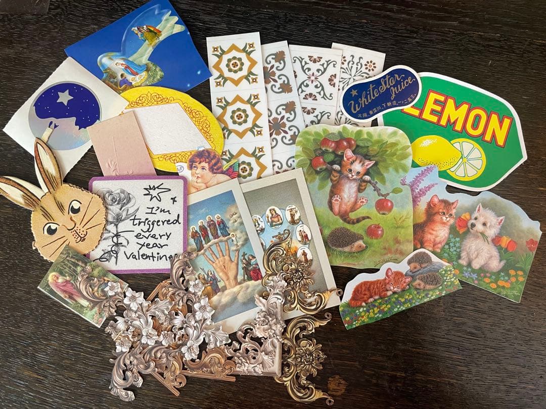 B)聖なるおすそ分けファイル　コラージュ素材　レース