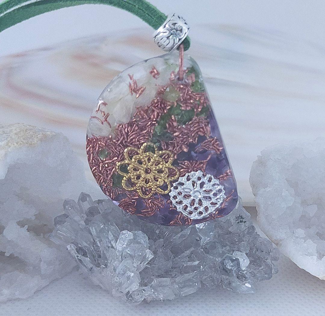 P514 オルゴナイト　天然石　パワーストーン　ネックレス　ペンダント