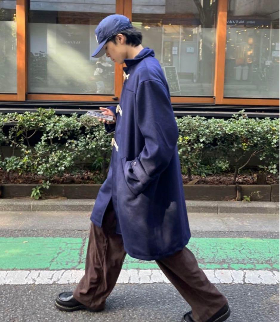 BROKEN BASE ウール混ダッフルコート ネイビー - メルカリ
